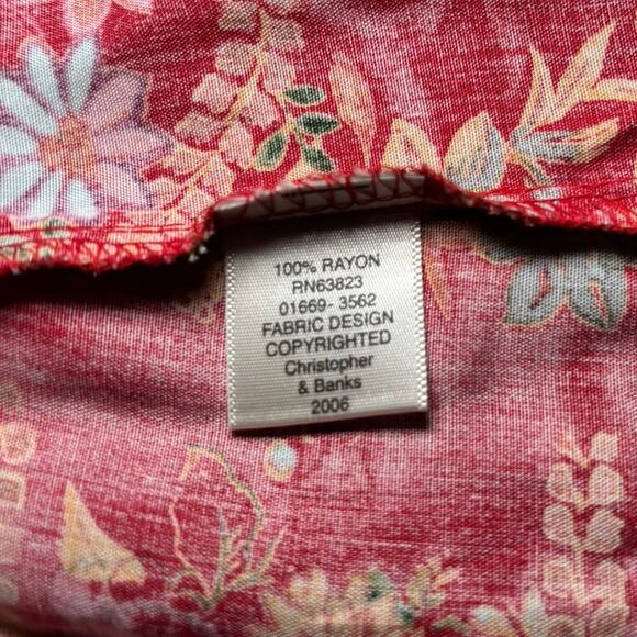 Christopher Banks Warm Floral Print Skirt 100% Rayon Size 8 - Picture 4 of 5